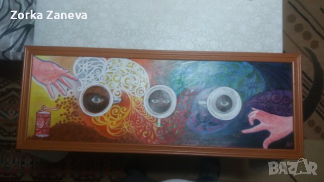 	Авторска картина с рамка,96/36 см., снимка 4 - Картини - 44151121