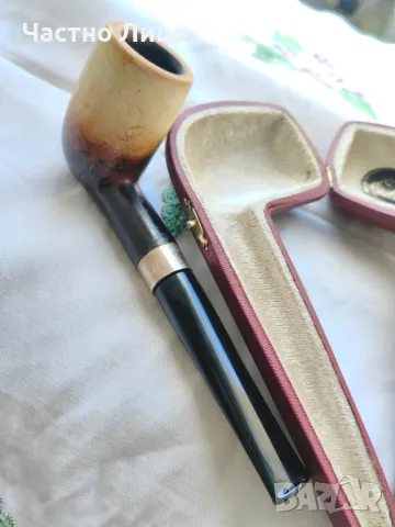 Оригинална Ирландска Лула TEKIN Dublin от Морска Пяна, със Сребърен Пръстен, снимка 3 - Колекции - 48266740