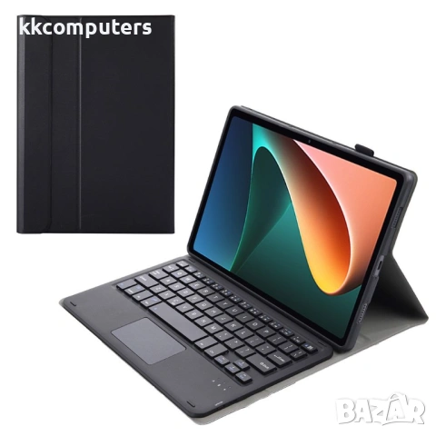 AN05-A Кожен Калъф с Bluetooth Клавиатура и Тъчпад за Xiaomi Pad 5 / 5 Pro - Отделяема, Стойка, Жест, снимка 4 - Калъфи, кейсове - 53071998