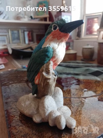 порцеланова статуетка на птица кралско рибарче от Шри Ланка. Височина 20 см., снимка 4 - Декорация за дома - 41855425