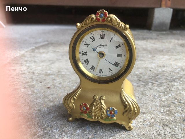 стар малък настолен часовник с латерна "Schmid" - WEST GERMANY , снимка 6 - Антикварни и старинни предмети - 40365309