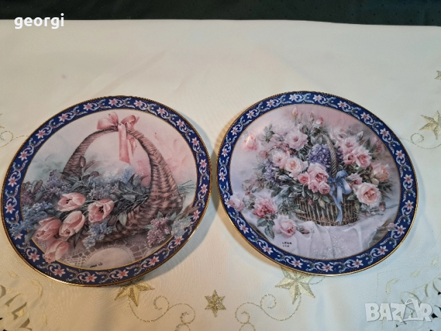 декоративни порцеланови чинии с цветя Lena Liu's 27/4, снимка 8 - Декорация за дома - 51706453