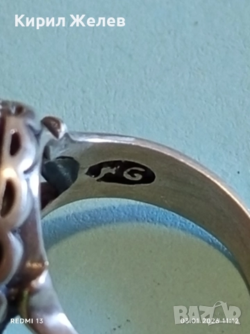 Ориенталски стил сребърен пръстен с АВАНТЮРИН майсторска ръчна изработка 51790, снимка 8 - Пръстени - 52961475