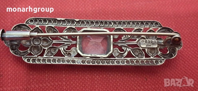 Сребърна брошка , снимка 3 - Колиета, медальони, синджири - 53872260