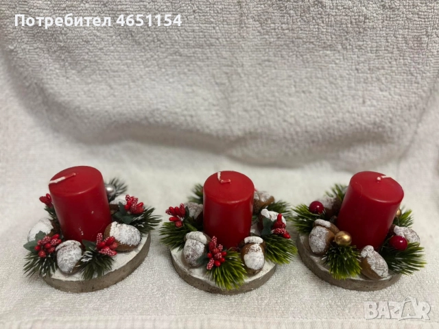 коледни свещници , снимка 2 - Декорация за дома - 52577681