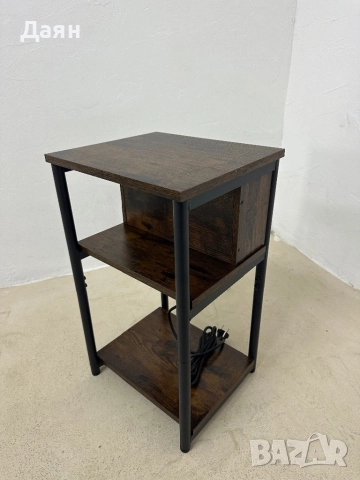 Нощно шкафче с вграден контакт VASAGLE, снимка 9 - Шкафове - 52719463