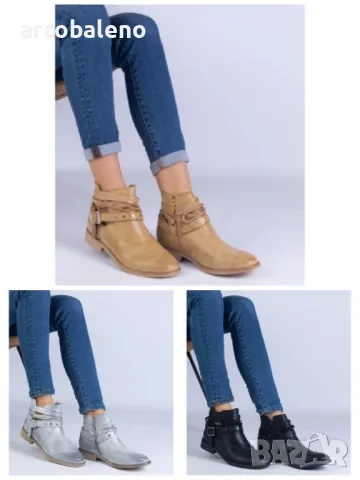 Дамски равни боти с изрезка и катарама Savaner, 3цвята 