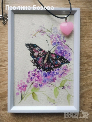 Акварели  картини - миниатюри  Пеперуди 