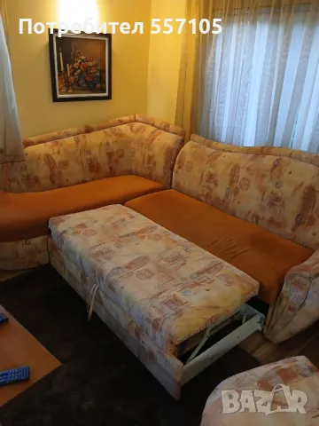 Ъглов разтегателен диван с повдигащ механизъм и ракла, снимка 3 - Дивани и мека мебел - 47393337