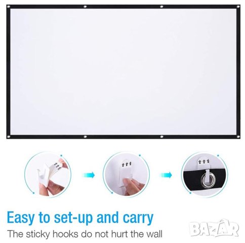 Anti-Light 3D Прожекционен Екран 160° Проекторно Платно Проекторен екран за Проектор Филми, снимка 11 - Плейъри, домашно кино, прожектори - 41287637