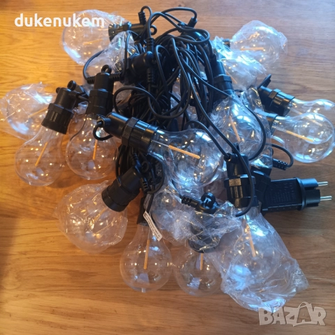 Външни LED лампички 20.5 м, 20 крушки, 8 режима, топла светлина, снимка 8 - Лед осветление - 52811586