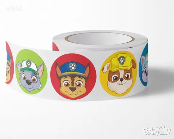 100 бр глави PAW Pes Patrol Пес Патрул кучета малки самозалепващи лепенки стикери ръчна подарък , снимка 2 - Други - 50023454