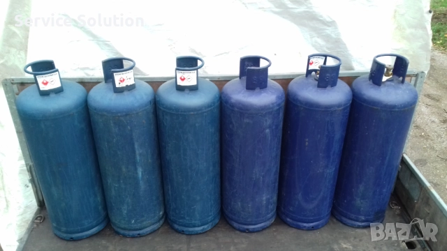 Туристически битови газови бутилки 60 L 25 kg със сертификат и стикер до 2033 г.