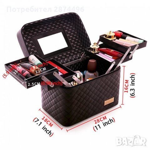 2165 Козметично куфарче с две странично разгъващи се нива, снимка 7 - Други - 35786623