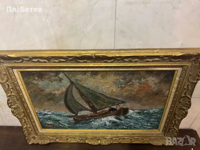 Стара маслена картина, снимка 4 - Картини - 48290737