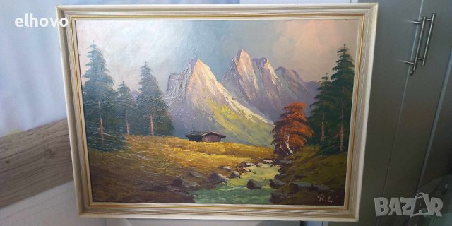 Картина в дървена рамка "Планински пейзажи"