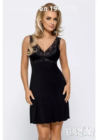 Черна нощница в големи размери BONA Nipplex, снимка 1