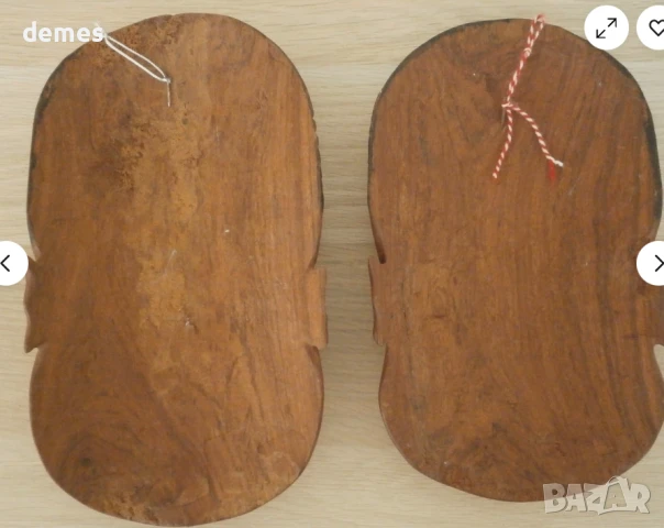 Сет от две маски-мъж и жена от тик, Замбия, снимка 5 - Антикварни и старинни предмети - 51077323