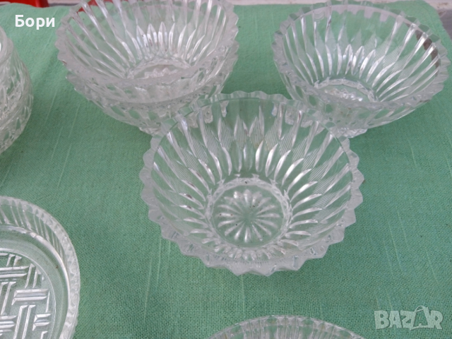 Стар немски кристал купи,чинийки, снимка 3 - Чинии - 36264318