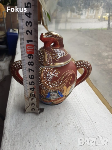 Сатцума Satsuma стара захарница Япония порцелан печат, снимка 6 - Антикварни и старинни предмети - 53340235