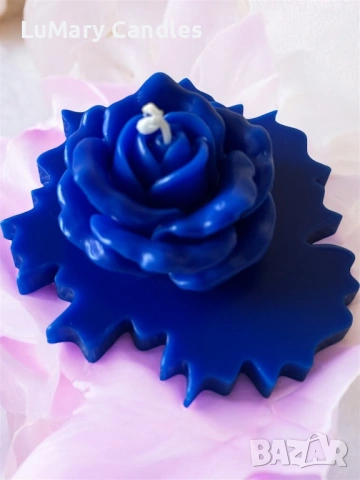 Свещ “Синя роза”, снимка 2 - Други - 53221134