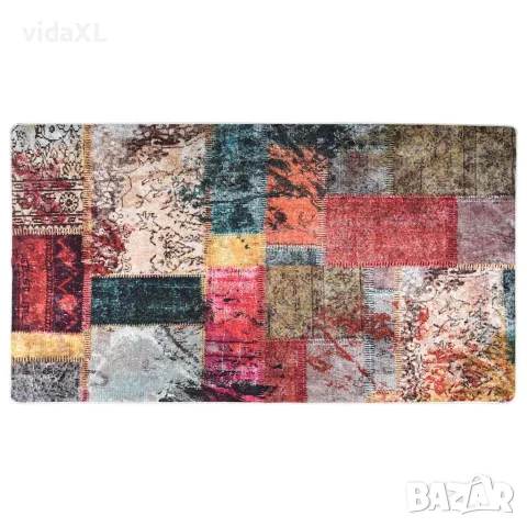 vidaXL Килим, миещ се, пачуърк, 190x300 см, пъстър