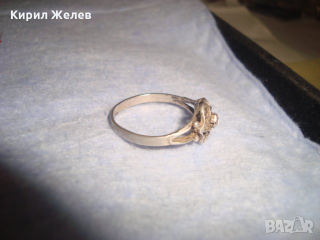 СТАРИНЕН СРЕБЪРЕН ПРЪСТЕН СРЕБРО 925 ФИЛИГРАННА МАЙСТОРСКА РАБОТА с ФАСЕТИРАН ЦИРКОН 25960, снимка 10 - Антикварни и старинни предмети - 35950883