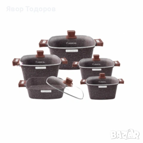 Гранитен комплект касероли от 10 части за кулинарни шедьоври Lexical – IMPERIAL FORGE SERIES, снимка 6 - Съдове за готвене - 53753285