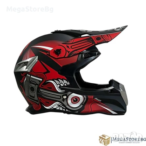 Кросова каска 188 - размер M - Matt Black/Red