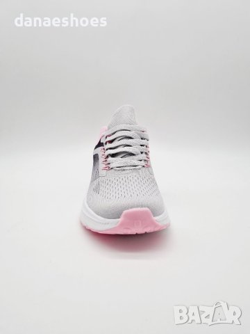 Дамски олекотени маратонки в светло сиво с розово , снимка 3 - Маратонки - 40455265