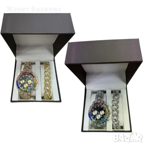 Луксозен комплект, гривна и часовник, снимка 3 - Бижутерийни комплекти - 50856006