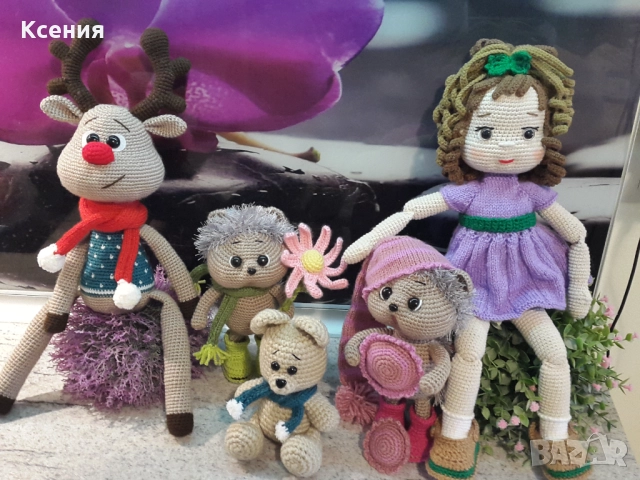 Плетена играчка ”Сънлив Таралеж”, Плетени, ръчно изработени, прекрасен подарък, снимка 12 - Плюшени играчки - 52510078