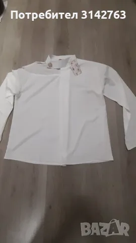 Нова бяла риза с отворено рамо. XL/XXL, снимка 3 - Ризи - 55948090