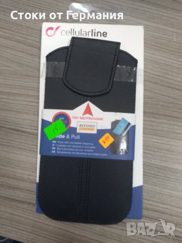 Защитен калъф Cellular Line Slide & Pull L за смартфони до 90x170mm черен
