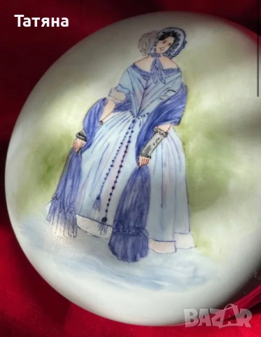 Furstenberg  Germany , красива ретро порцеланова кутия за бижута, бонбониера, ръчно рисувана, снимка 9 - Декорация за дома - 53135851