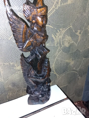 Гаруда-дърворезба-40см, снимка 2 - Статуетки - 51349787