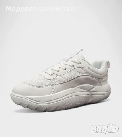 Дамски маратонки в бяло с връзки , снимка 3 - Маратонки - 49401881