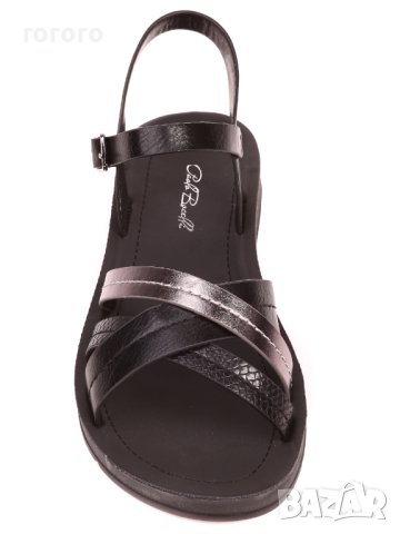 Черни ниски сандали , снимка 3 - Дамски обувки на ток - 37894571