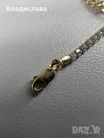 Златно тенис колие 7,28гр 14к, снимка 3 - Колиета, медальони, синджири - 53071228