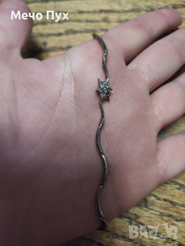 Сребърна полутвърда гривна (93), снимка 6 - Гривни - 39492706