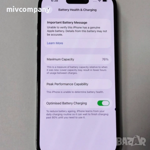 Iphone 14 512GB battery health 76%, снимка 2 - Apple iPhone - 53384552