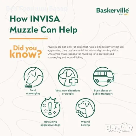 Нова Дишаща намордка против хапане и ядене на боклуци за куче Наморник, снимка 7 - За кучета - 48342239