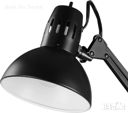 Настолна лампа Globe Electric 56963 31,5" с много съчленения и метална скоба, черна, ротационен , снимка 2 - Настолни лампи - 53459782