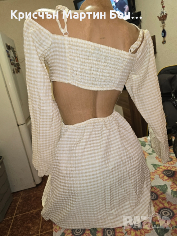 Рокля Елизабет с падащо ръкавче /м.л, снимка 3 - Рокли - 44841179