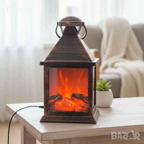 LED Камина-фенер с ефект на тлеещи въглени