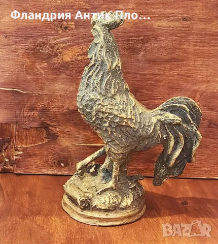 Чугунена скулптура на петел , снимка 2 - Декорация за дома - 46363674