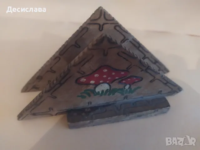 Ретро дървена поставка за салфетки , снимка 1