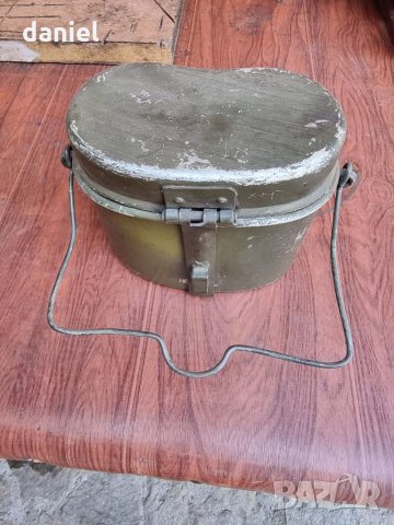 Рядко старо българско войнишко канче - форма "бъбрек" Материал – Алуминий военни , снимка 3 - Оборудване и аксесоари за оръжия - 34160894