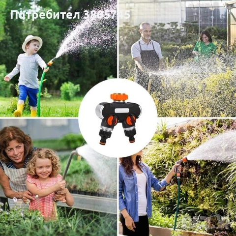 Двупосочен разпределител за градински кран 2-в-1: Сплитер за маркуч с независими вентили (3/4" и 1"), снимка 7 - Други инструменти - 53374110