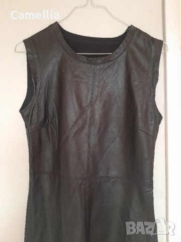 Кожена рокля, S-размер , снимка 3 - Рокли - 52834754